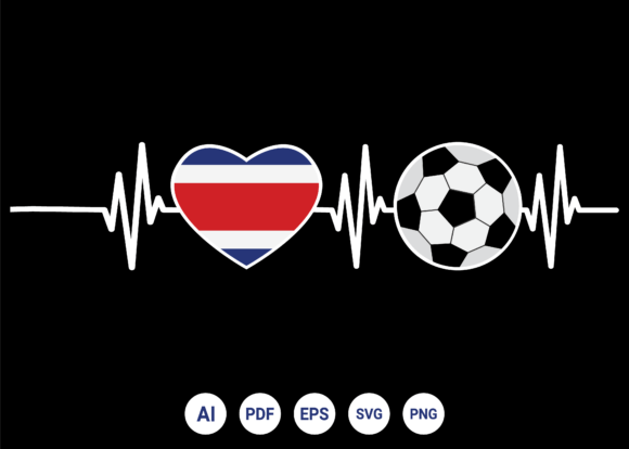 Costa Rica Flag Football Heartbeat: A Vibrant T-Shirt Design