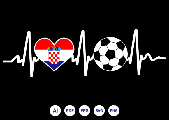 Croatia Flag Football Soccer Heartbeat: A Bold T-Shirt Design