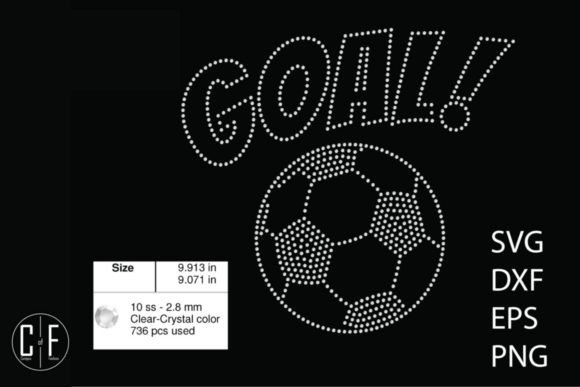 Goal Soccer Ball Rhinestone Template for T-Shirt Designs