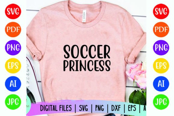 Soccer Princess Graphics: A Versatile T-Shirt Design Asset