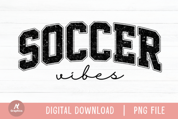 Soccer Vibes Retro Varsity PNG for T-Shirt Designs