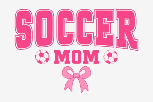 Vintage Coquette Soccer Mom Svg Png Pink for T-Shirt Designs